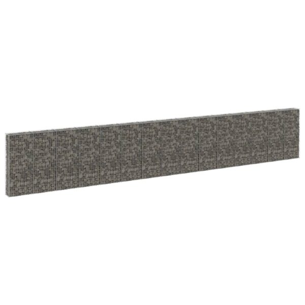 vidaXL Gabion Wall with Covers Galvanised Steel 900x30x150 cm - Image 1