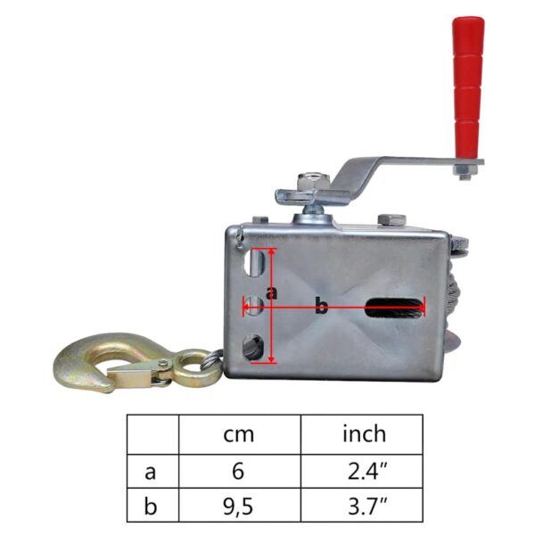 vidaXL Hand Winch 360 kg - Image 6