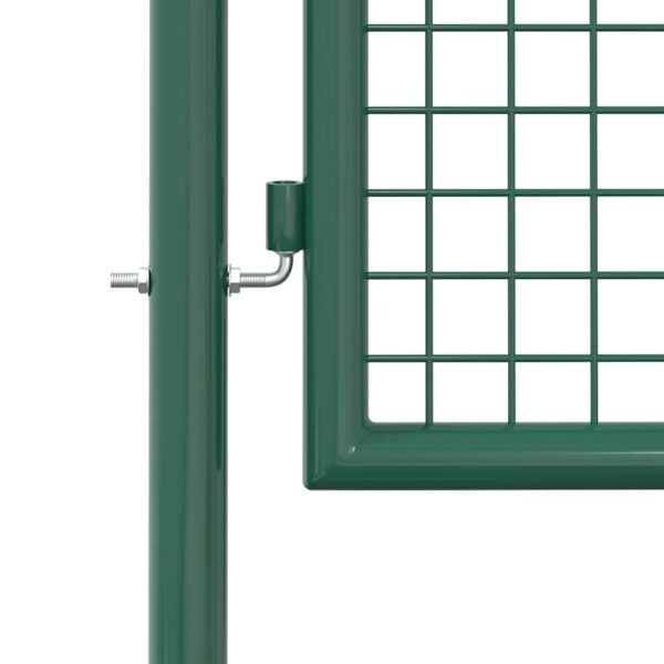 vidaXL Fence Gate Steel 100x75 cm Green - Image 5