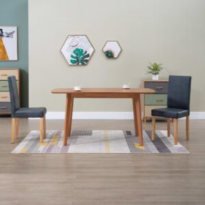 vidaXL Dining Chairs 2 pcs Grey Faux Suede Leather