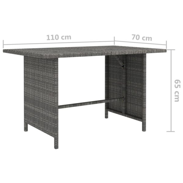 vidaXL 10 Piece Garden Lounge Set with Cushions Poly Rattan Grey - Image 10