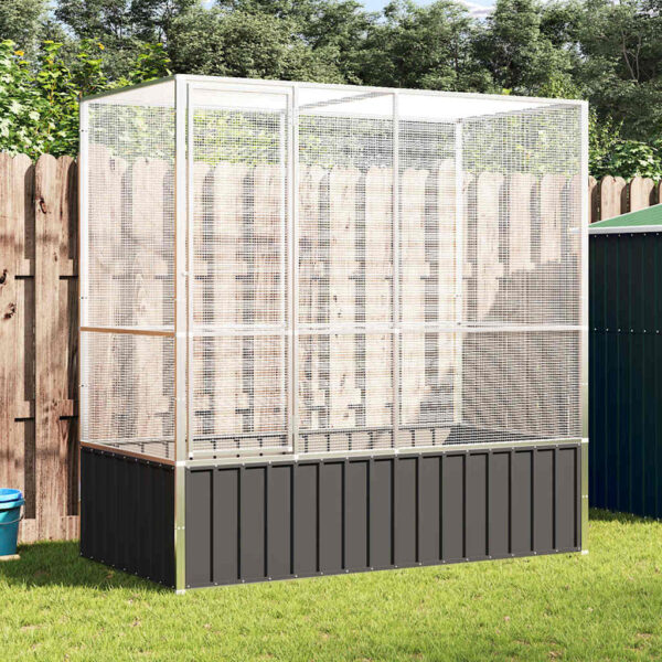 vidaXL Aviary Silver 210.5x107x212 cm Steel - Image 1