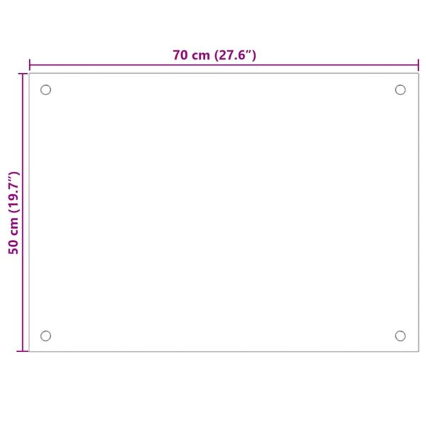 vidaXL Kitchen Backsplash Black 70x50 cm Tempered Glass - Image 10