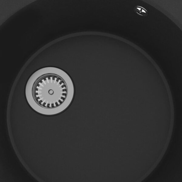 vidaXL Kitchen Sink with Overflow Hole Black Granite - Image 5
