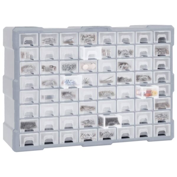 vidaXL Multi-drawer Organiser with 64 Drawers 52x16x37.5 cm - Image 6