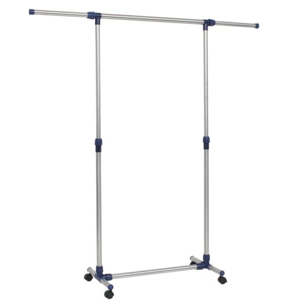 vidaXL Adjustable Clothes Rack Stainless Steel 165x44x150 cm Silver - Image 2