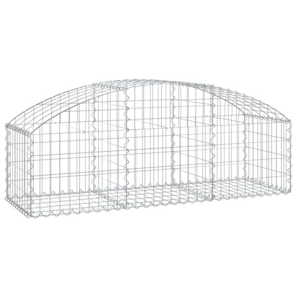 vidaXL Arched Gabion Basket 150x50x40/60 cm Galvanised Iron - Image 2