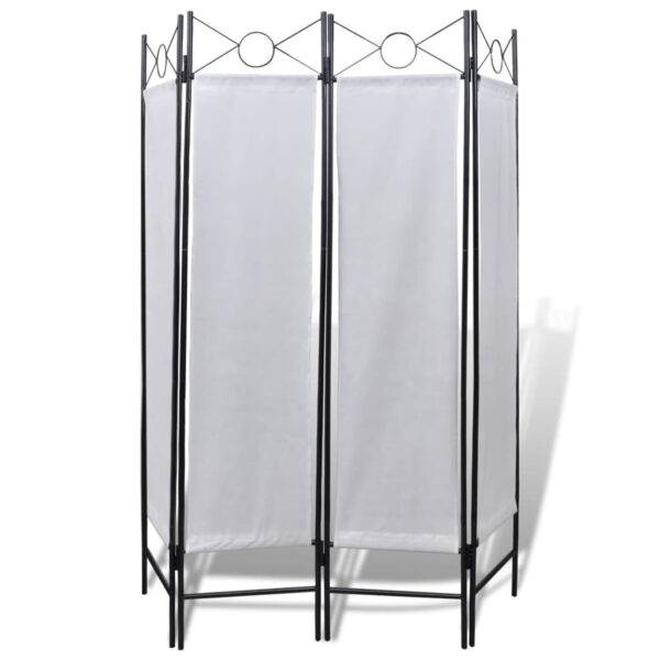 4-Panel Room Divider Privacy Folding Screen White 160 x 180 cm - Image 2