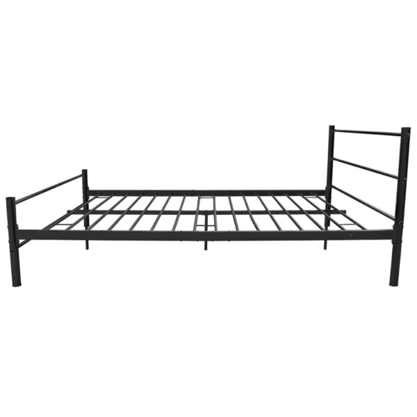 vidaXL Bed Frame without Mattress Black Metal Double Size - Image 4