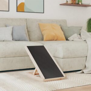 vidaXL Dog Ramp Grey 70x35 cm Solid Wood Fir