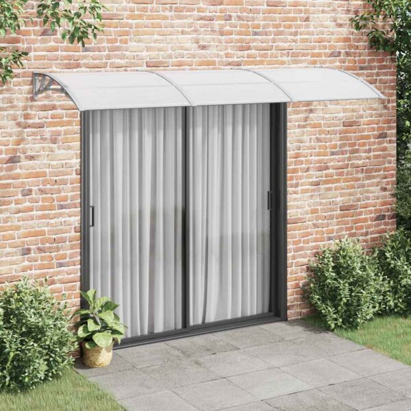 vidaXL Door Canopy Grey 300x100 cm Polycarbonate - Image 1