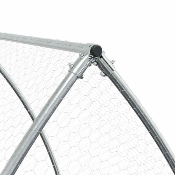 vidaXL Chicken Cage Silver 600x105x120 cm Galvanised Steel - Image 7