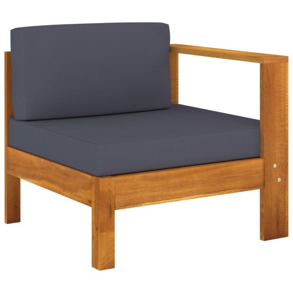 vidaXL 10 Piece Garden Lounge Set with Dark Grey Cushions Acacia Wood - Image 3