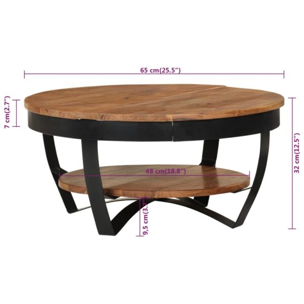 vidaXL Coffee Table 65x65x32 cm Solid Acacia Wood - Image 8