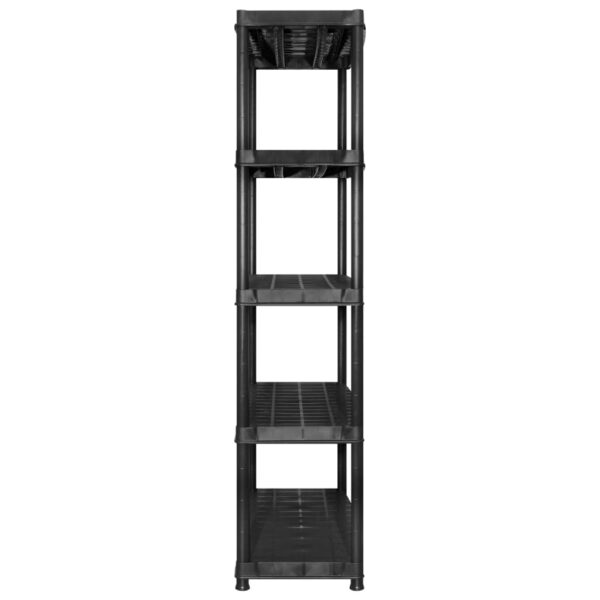 vidaXL Storage Shelf 5-Tier Black 340x40x185 cm Plastic - Image 5