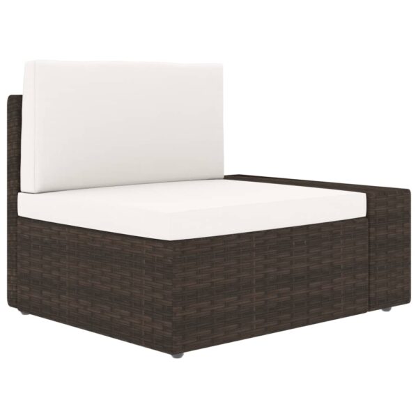 vidaXL 10 Piece Garden Lounge Set Poly Rattan Brown - Image 7