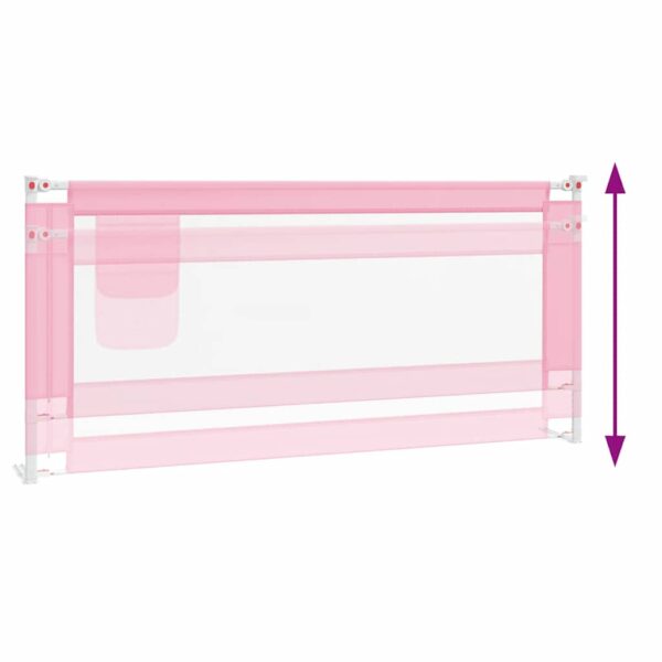 vidaXL Toddler Safety Bed Rail Pink 200x25 cm Fabric - Image 6