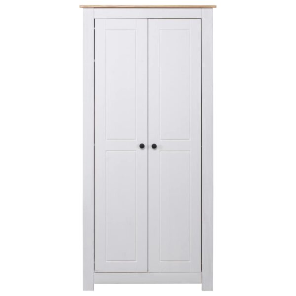 vidaXL Wardrobe White 80x50x171.5 cm Solid Pine Panama Range - Image 4
