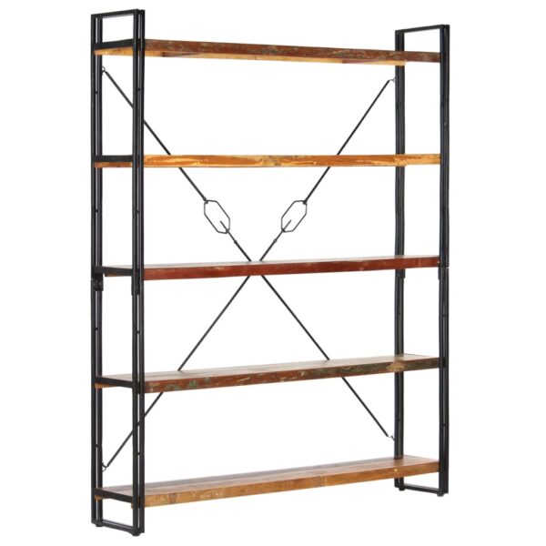 vidaXL 5-Tier Bookcase 140x30x180 cm Solid Reclaimed Wood - Image 10