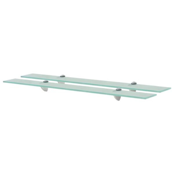 vidaXL Floating Shelves 2 pcs Glass 80x20 cm 8 mm - Image 1