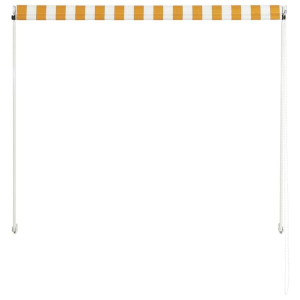 vidaXL Retractable Awning 100x150 cm Yellow and White - Image 5