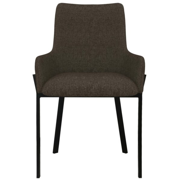 vidaXL Dining Chairs 2 pcs Brown Fabric - Image 3