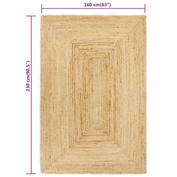 vidaXL Handmade Rug Jute Natural 160x230 cm - Image 5