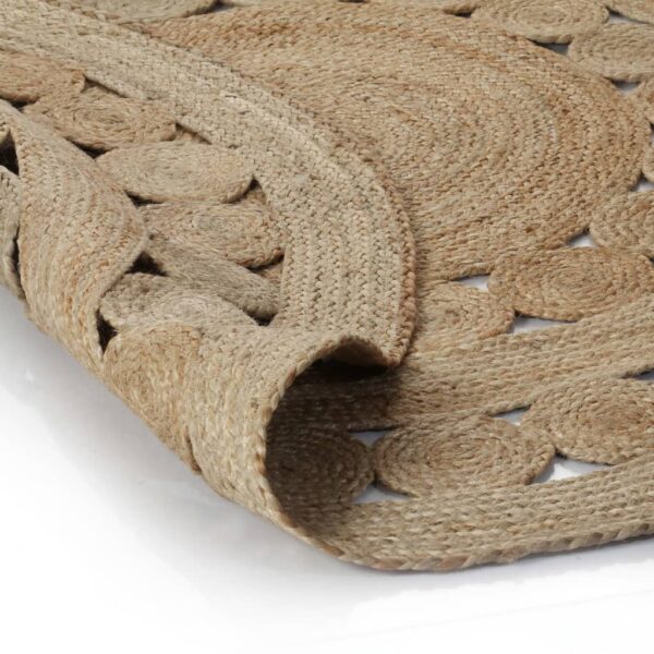 vidaXL Area Rug Braided Design Jute 120 cm Round - Image 2