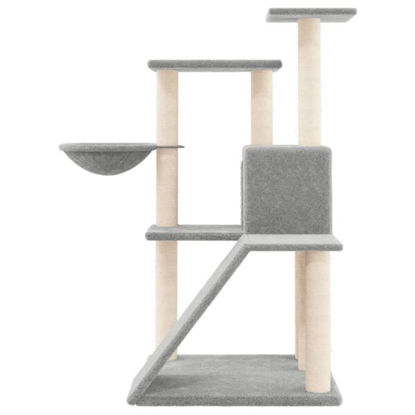vidaXL Cat Tree with Sisal Scratching Posts Light Grey 94 cm - Image 4