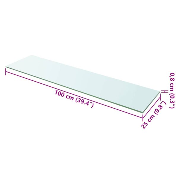 vidaXL Shelf Panel Glass Clear 100x25 cm - Image 3