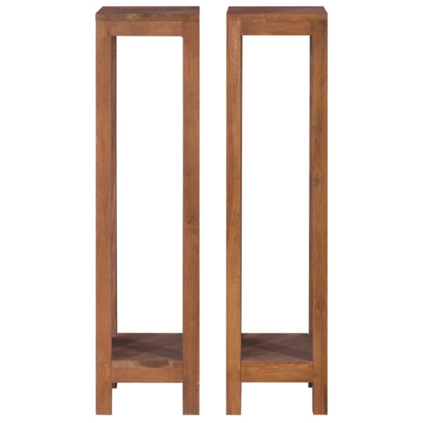vidaXL Plant Stands 2 pcs 25x25x100 cm Solid Teak Wood - Image 3