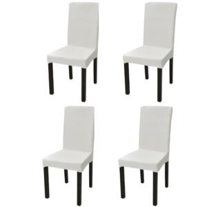vidaXL Straight Stretchable Chair Cover 4 pcs Cream