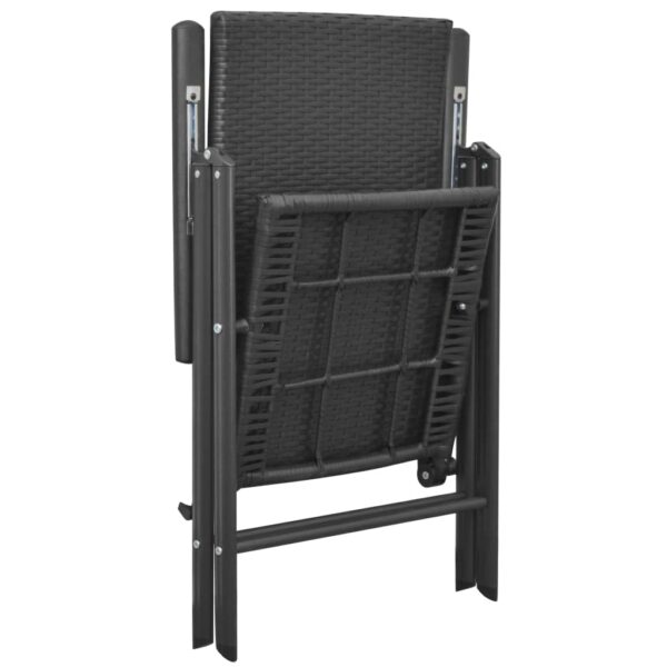 vidaXL 5 Piece Garden Dining Set Black - Image 9