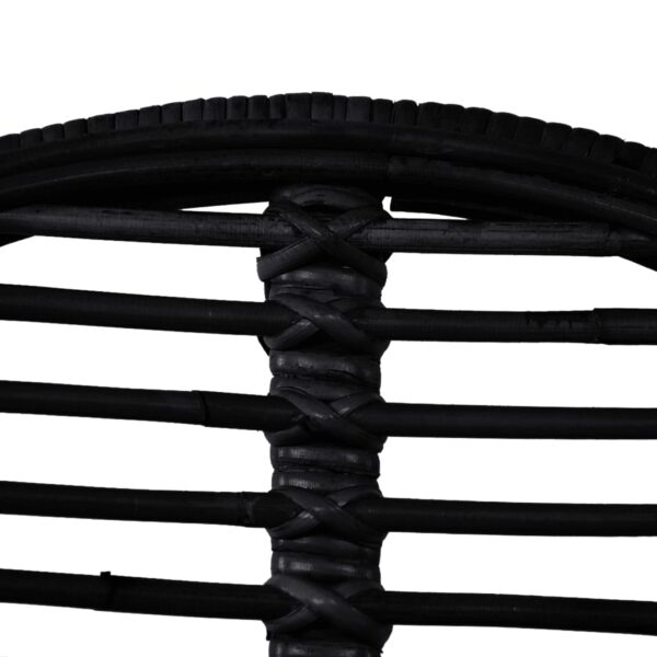vidaXL Dining Chairs 2 pcs Black Natural Rattan - Image 4