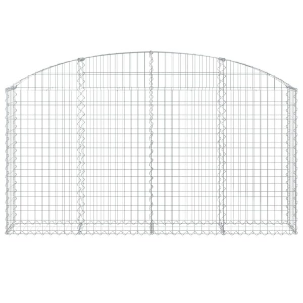 vidaXL Arched Gabion Basket 200x30x100/120 cm Galvanised Iron - Image 3