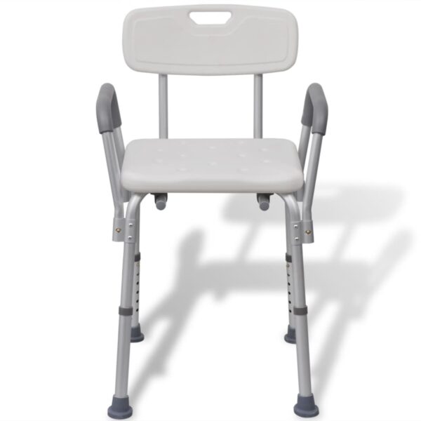 vidaXL Shower Chair Aluminium White - Image 2