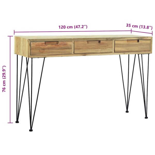 vidaXL Console Table 120x35x76 cm Solid Teak - Image 12