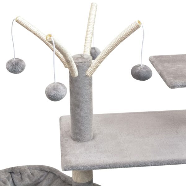 vidaXL Cat Tree with Sisal Scratching Posts 125 cm Grey - Image 4