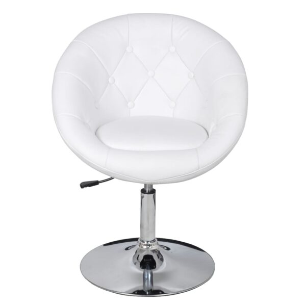 vidaXL Bar Stool White Faux Leather - Image 3