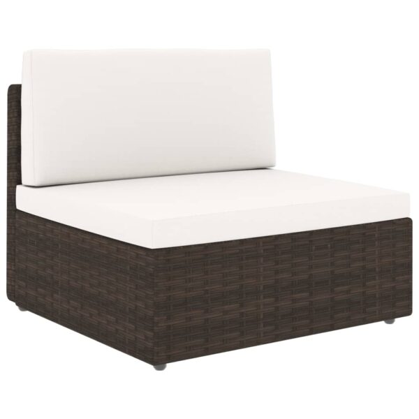 vidaXL 10 Piece Garden Lounge Set Poly Rattan Brown - Image 3