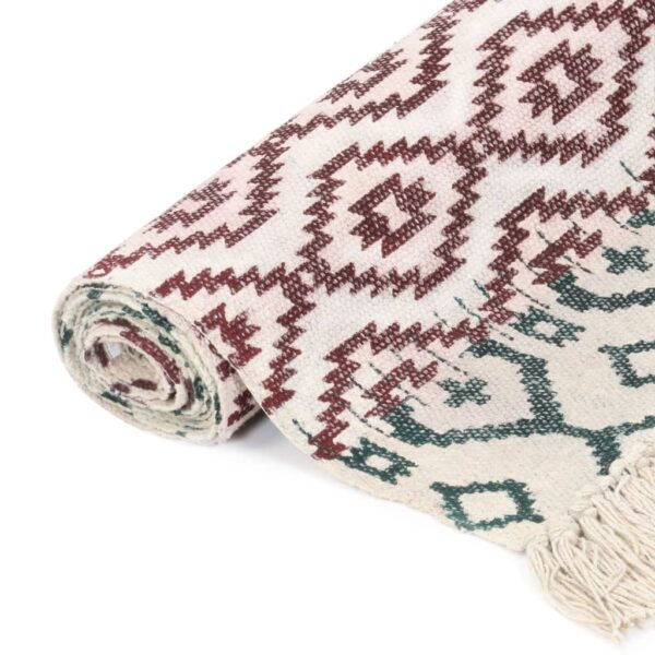vidaXL Handwoven Kilim Rug Cotton 120x180 cm Printed Multicolour - Image 2