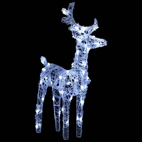 vidaXL Reindeers & Sleigh Christmas Decoration 160 LEDs 130 cm Acrylic - Image 4