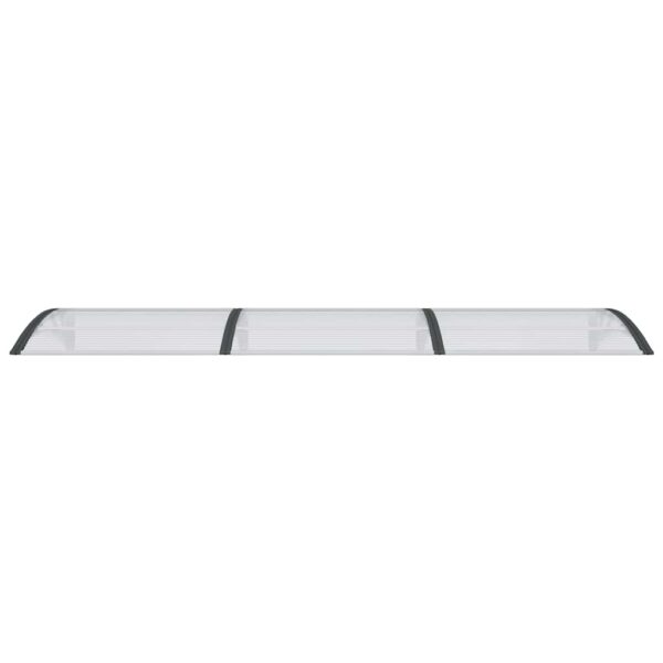 vidaXL Door Canopy Black and Transparent 300x75 cm Polycarbonate - Image 4