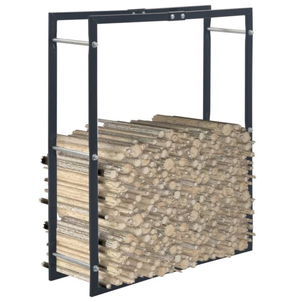 vidaXL Firewood Rack Black 80x25x100 cm Steel - Image 1