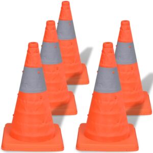 vidaXL 5 Pop-up Traffic Cones 42 cm