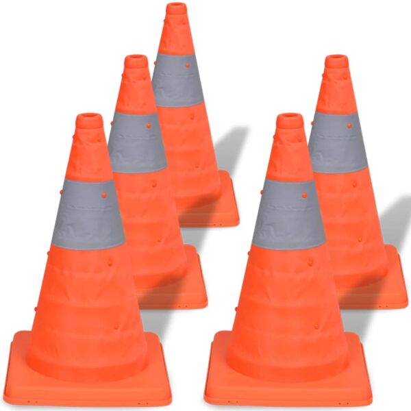 vidaXL 5 Pop-up Traffic Cones 42 cm - Image 1