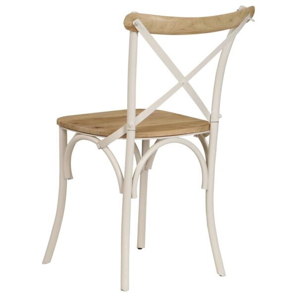 vidaXL Cross Chairs 2 pcs White Solid Mango Wood - Image 6