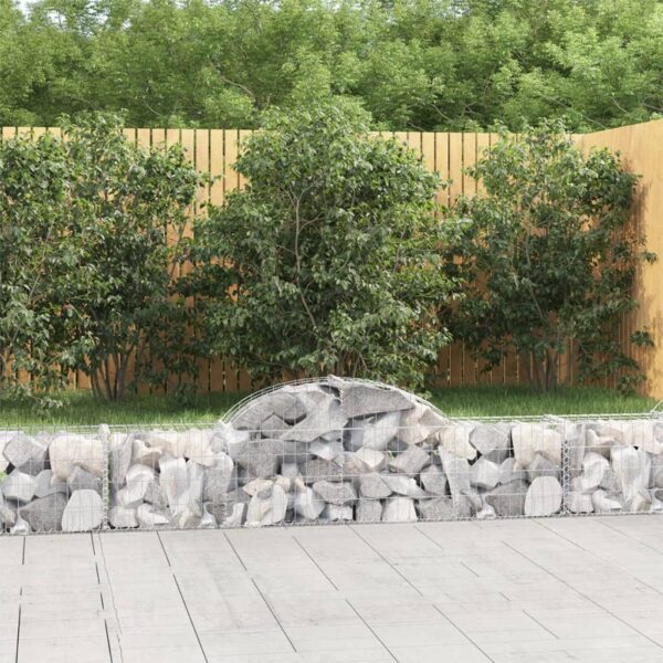 vidaXL Arched Gabion Basket 200x30x40/60 cm Galvanised Iron - Image 1