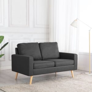 vidaXL 2-Seater Sofa Dark Grey Fabric