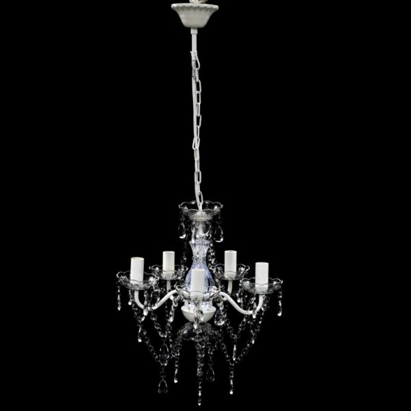vidaXL Chandelier 5 Bulbs Transparent - Image 2